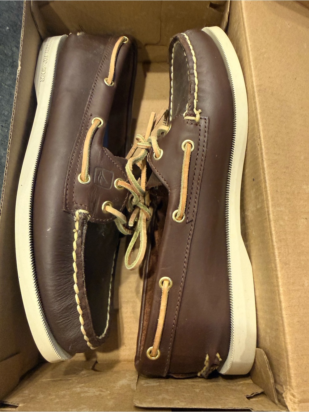 Women’s Sperry Chestnut Brown Leather 2-Eye Boat Shoes - Size 8